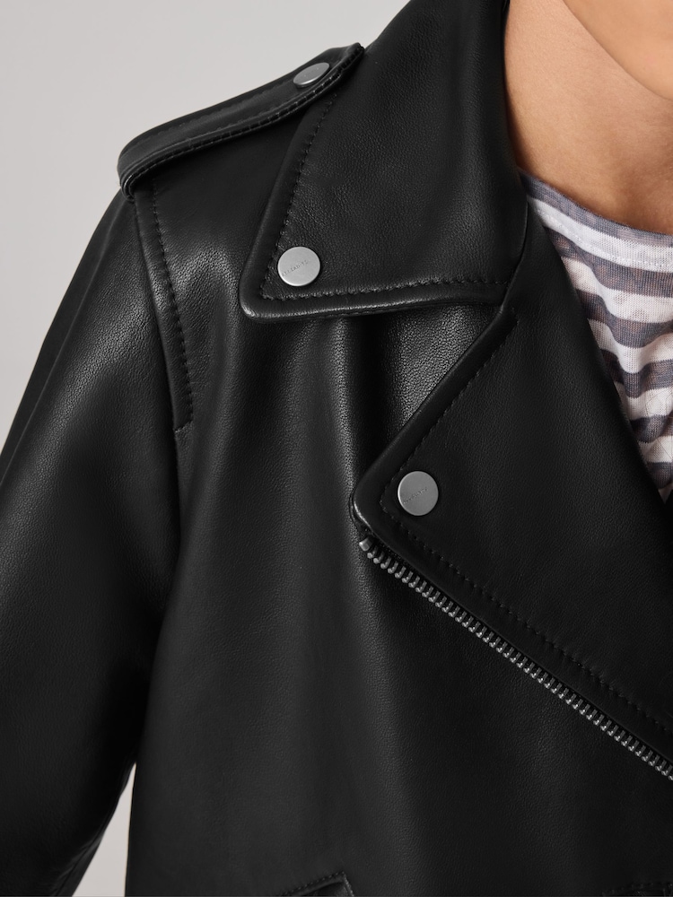smALLSAINTS Black Girls Belfern 100% Genuine Leather Jacket - Image 4 of 10