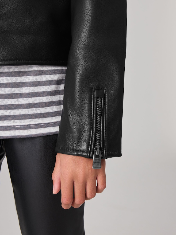 smALLSAINTS Black Girls Belfern 100% Genuine Leather Jacket - Image 6 of 10