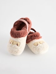 Christmas Santa Faux Fur Lined Clog Christmas Slippers - Image 1 of 6