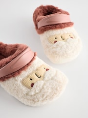 Christmas Santa Faux Fur Lined Clog Christmas Slippers - Image 6 of 6
