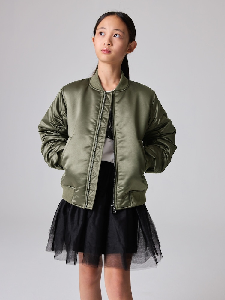 smALLSAINTS Khaki Green Girls Scout Bomber Jacket - Image 3 of 11