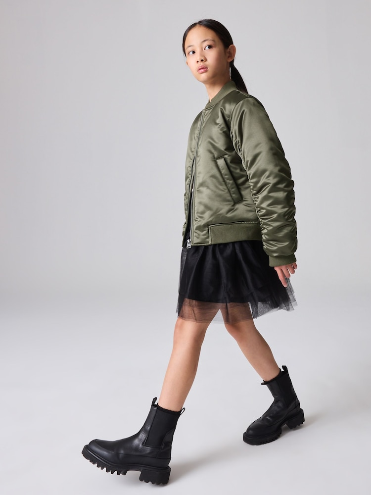 smALLSAINTS Khaki Green Girls Scout Bomber Jacket - Image 4 of 11