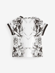 smALLSAINTS White/Pattie Floral Girls Anna Graphic Crew 100% Cotton T-Shirt - Image 5 of 6