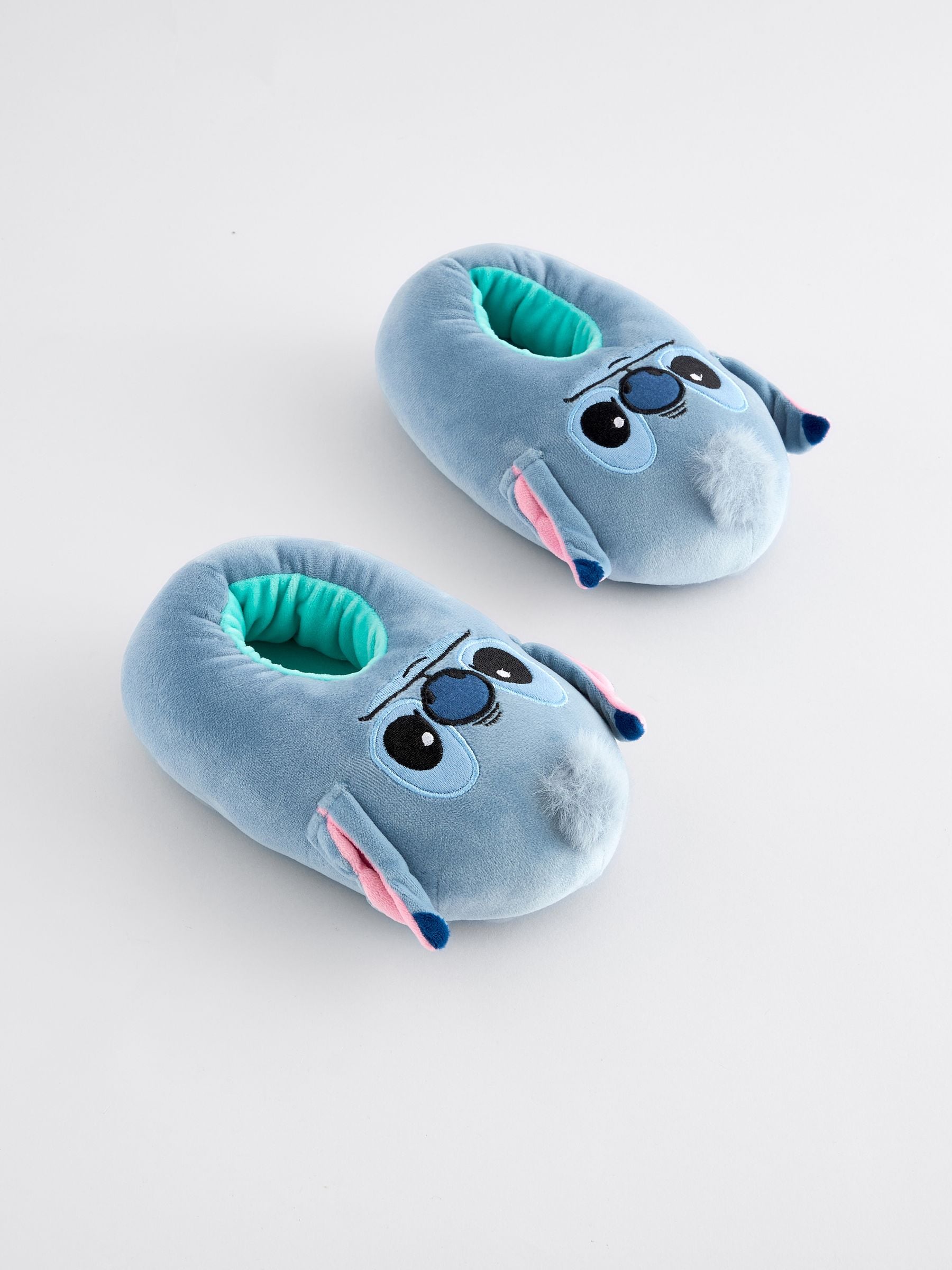 Blue Lilo and Stitch Plush Slippers