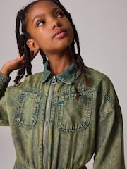 لباس رياضي بناتي بتصميم كارغو Charli من الدنيم المكحوت من ALLSAINTS - صورة 4 من 12
