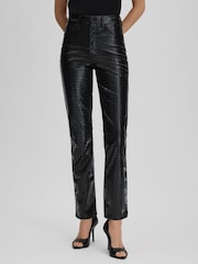Good American Black Good American Slim Fit Faux Leather Jeans - Image 1 of 6