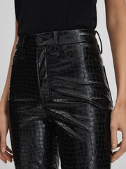Good American Black Good American Slim Fit Faux Leather Jeans - Image 4 of 6