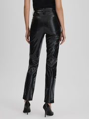Good American Black Good American Slim Fit Faux Leather Jeans - Image 5 of 6