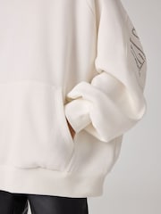 smALLSAINTS Chalk White Girls Talon Embellished Hoodie - Image 4 of 8