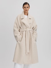 Good American Bone Good American Oversized Sherpa Trench Coat - Image 3 of 6
