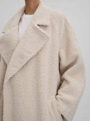 Good American Bone Good American Oversized Sherpa Trench Coat - Image 4 of 6