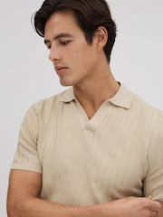 Reiss Stone Mickey Textured Modal Blend Open Collar Shirt - Image 4 of 7