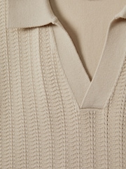 Reiss Stone Mickey Textured Modal Blend Open Collar Shirt - Image 7 of 7