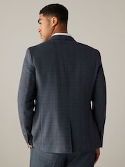 Blue Check Slim Fit Suit Jacket - Image 2 of 9