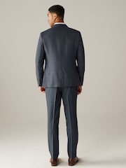 Blue Check Slim Fit Suit Jacket - Image 4 of 9
