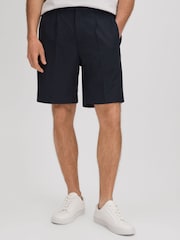 Reiss Navy Sussex Relaxed Drawstring Shorts - Image 1 of 6
