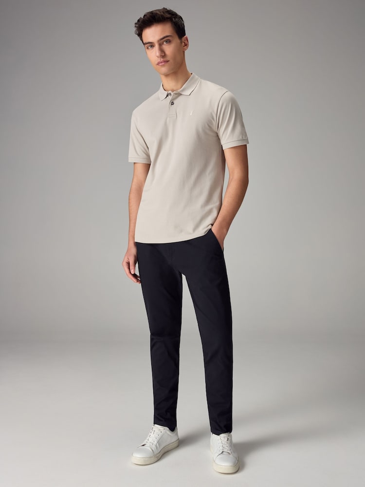 Neutral Slim Fit Short Sleeve Pique Polo Shirt - Image 2 of 5
