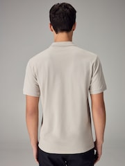 Neutral Slim Fit Short Sleeve Pique Polo Shirt - Image 3 of 5