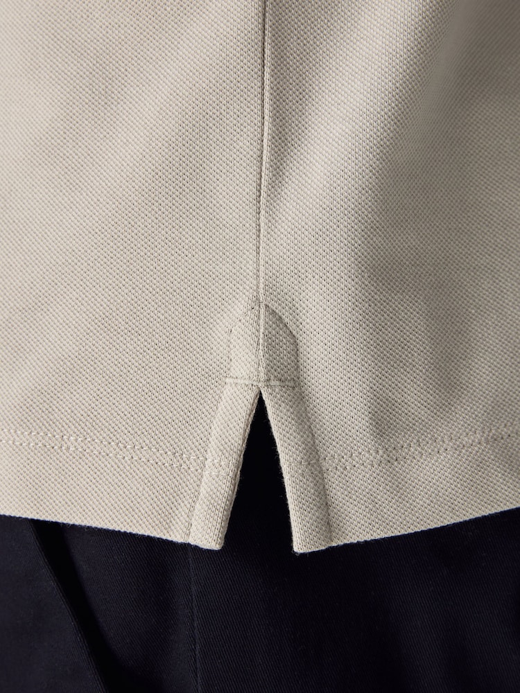 Neutral Slim Fit Short Sleeve Pique Polo Shirt - Image 5 of 5