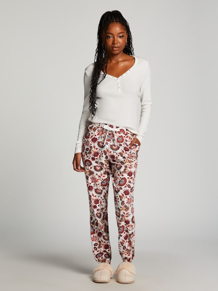 Hunkemoller Floral Flannel White Pyjama Bottoms - Image 1 of 5