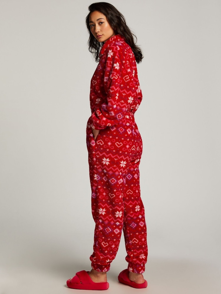 Hunkemoller Fleece Zip Neck Pyjamas Onesie - Image 2 of 4