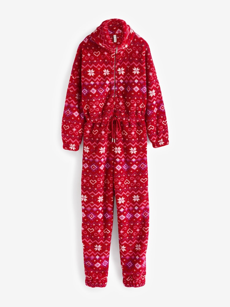Hunkemoller Fleece Zip Neck Pyjamas Onesie - Image 4 of 4