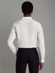 Reiss Stone Queens 100% Linen Button-Down Collar Shirt - Image 5 of 6