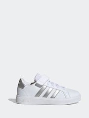 Белый - adidas кроссовки с эластичными шнурками и ремешком - Изображение 2 из 10