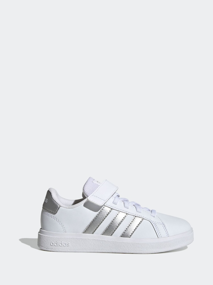 Белый - adidas кроссовки с эластичными шнурками и ремешком - Изображение 2 из 10