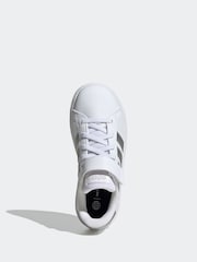 Белый - adidas кроссовки с эластичными шнурками и ремешком - Изображение 6 из 10