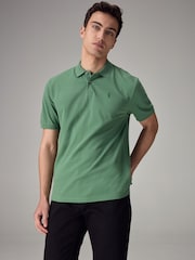 Green Slim Fit Short Sleeve Pique Polo Shirt - Image 1 of 8