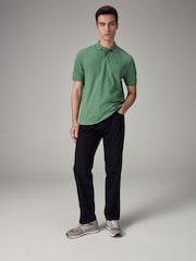 Green Slim Fit Short Sleeve Pique Polo Shirt - Image 2 of 8