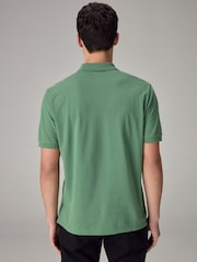 Green Slim Fit Short Sleeve Pique Polo Shirt - Image 3 of 8