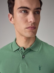 Green Slim Fit Short Sleeve Pique Polo Shirt - Image 4 of 8