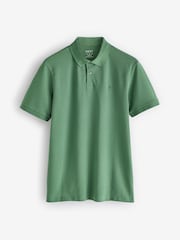 Green Slim Fit Short Sleeve Pique Polo Shirt - Image 6 of 8