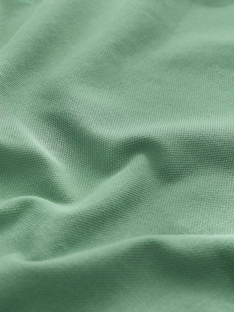 Green Slim Fit Short Sleeve Pique Polo Shirt - Image 8 of 8