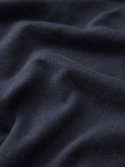 Navy 100% Cotton Relaxed V-Neck Capped Sleeve Tunic Dress - Image 5 of 5