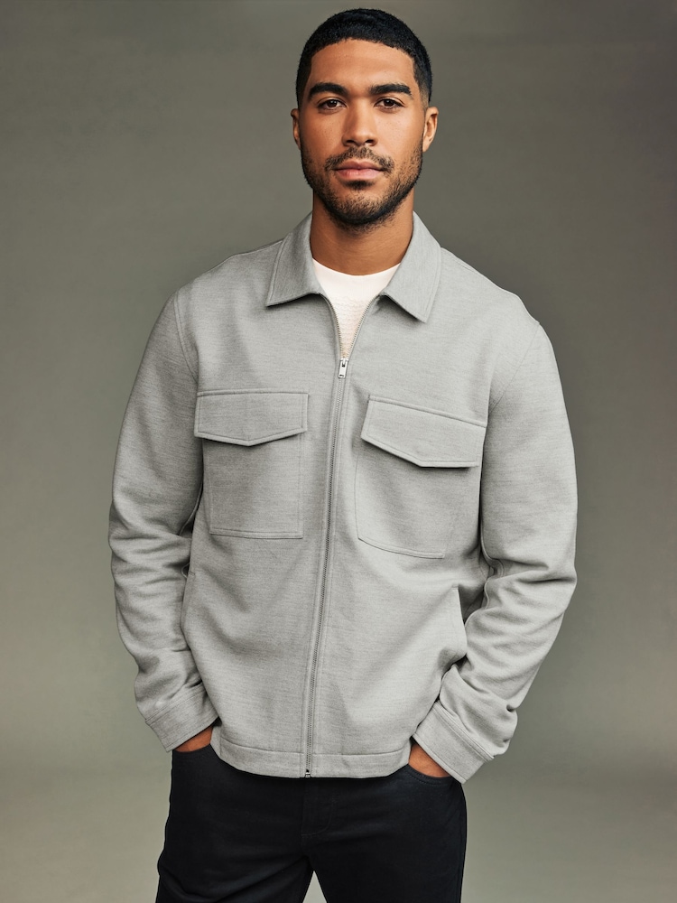 Grey EDIT Jersey Shacket - Image 1 of 9