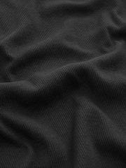 Black Ribbed T-Shirt Style Column Maxi Dress With Slit Detail - Image 6 of 6