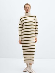 Mango Brown Roll Neck Striped Knitted Dress - Image 1 of 6