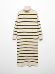 Mango Brown Roll Neck Striped Knitted Dress - Image 5 of 6