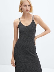 Mango Knitted Metallic Midi Dress - Image 3 of 6