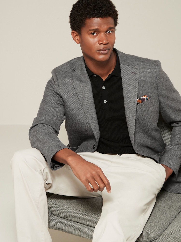 Grijs - Normale Pasvorm - Modieuze blazer met textuur - Image 1 of 10