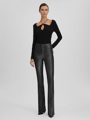 Paige High Rise Sparkly Trousers - Image 3 of 6