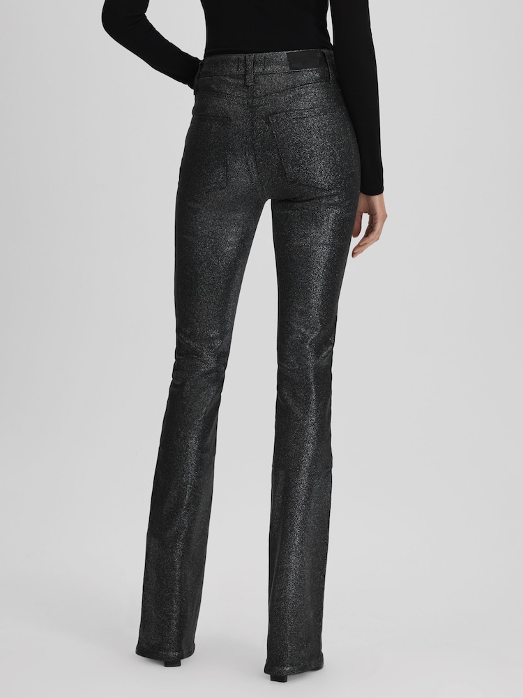 Pantaloni strălucitori Paige cu talie înaltă - Image 5 of 6