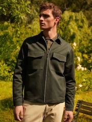Khaki Green EDIT Jersey Shacket - Image 1 of 11