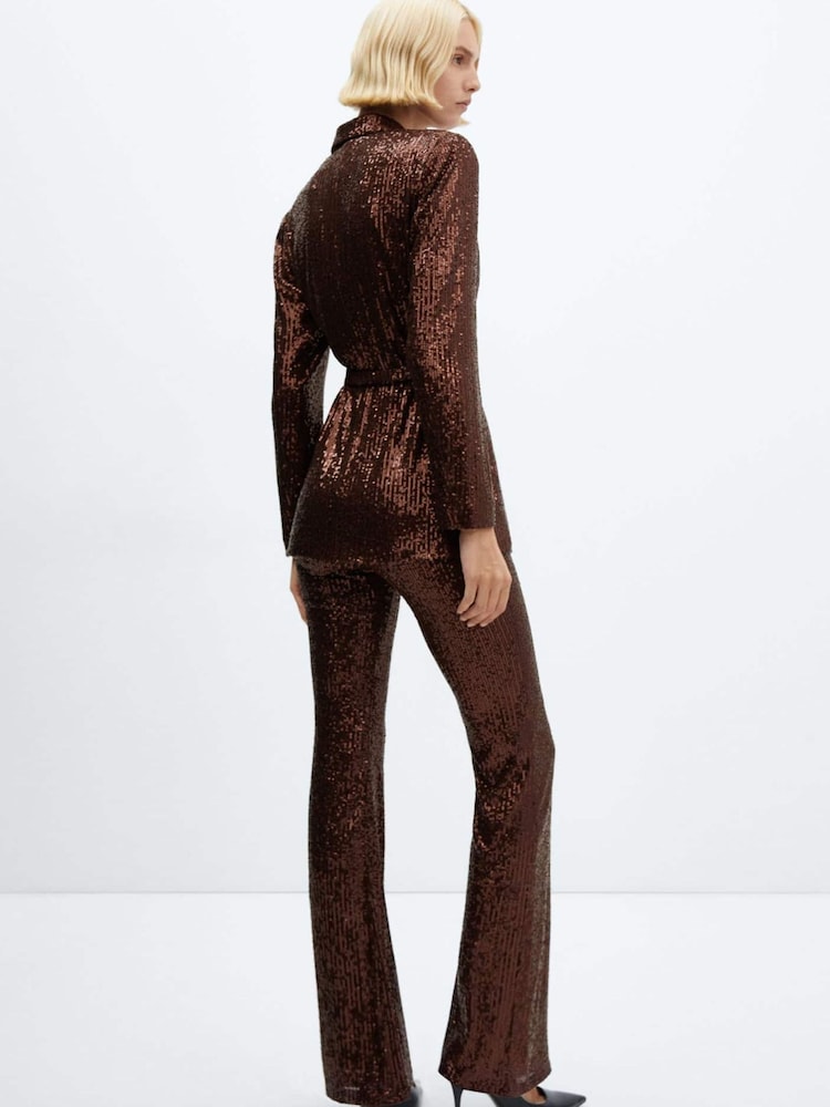 Mango Brown Sequin Blazer - Image 2 of 7
