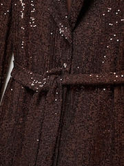 Mango Brown Sequin Blazer - Image 6 of 7