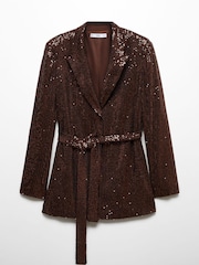 Mango Brown Sequin Blazer - Image 7 of 7