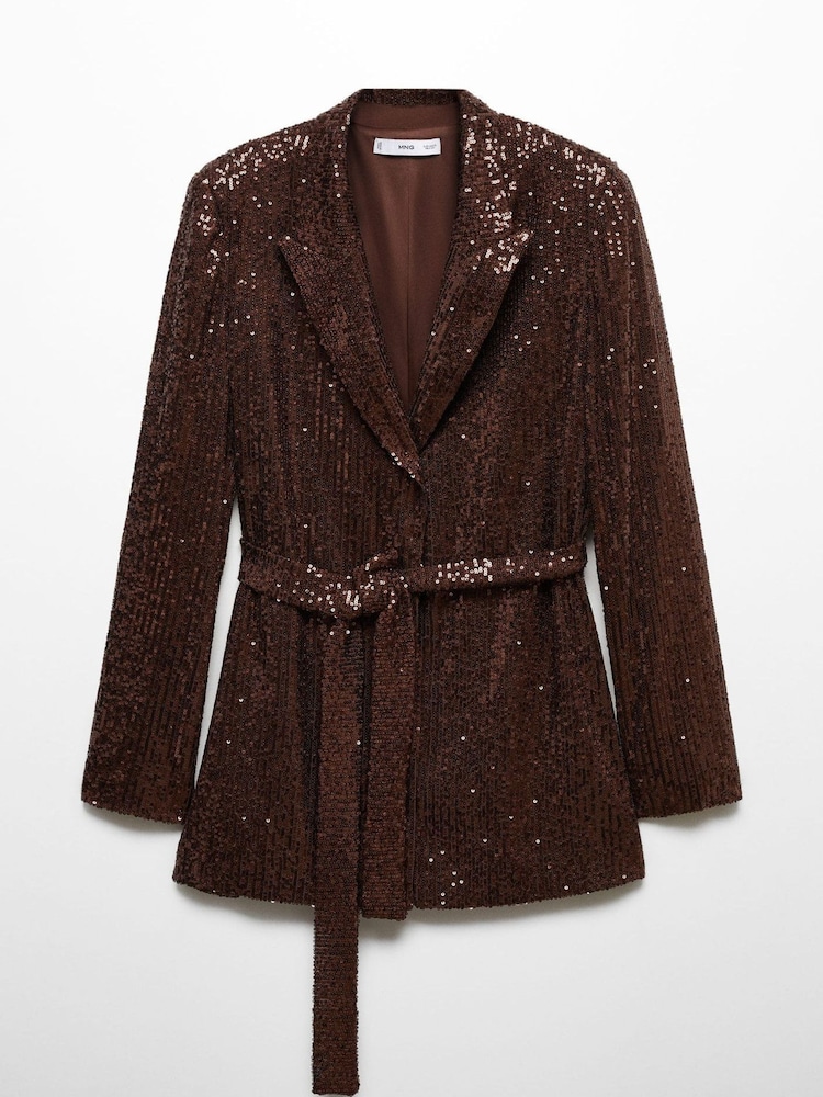 Mango Brown Sequin Blazer - Image 7 of 7